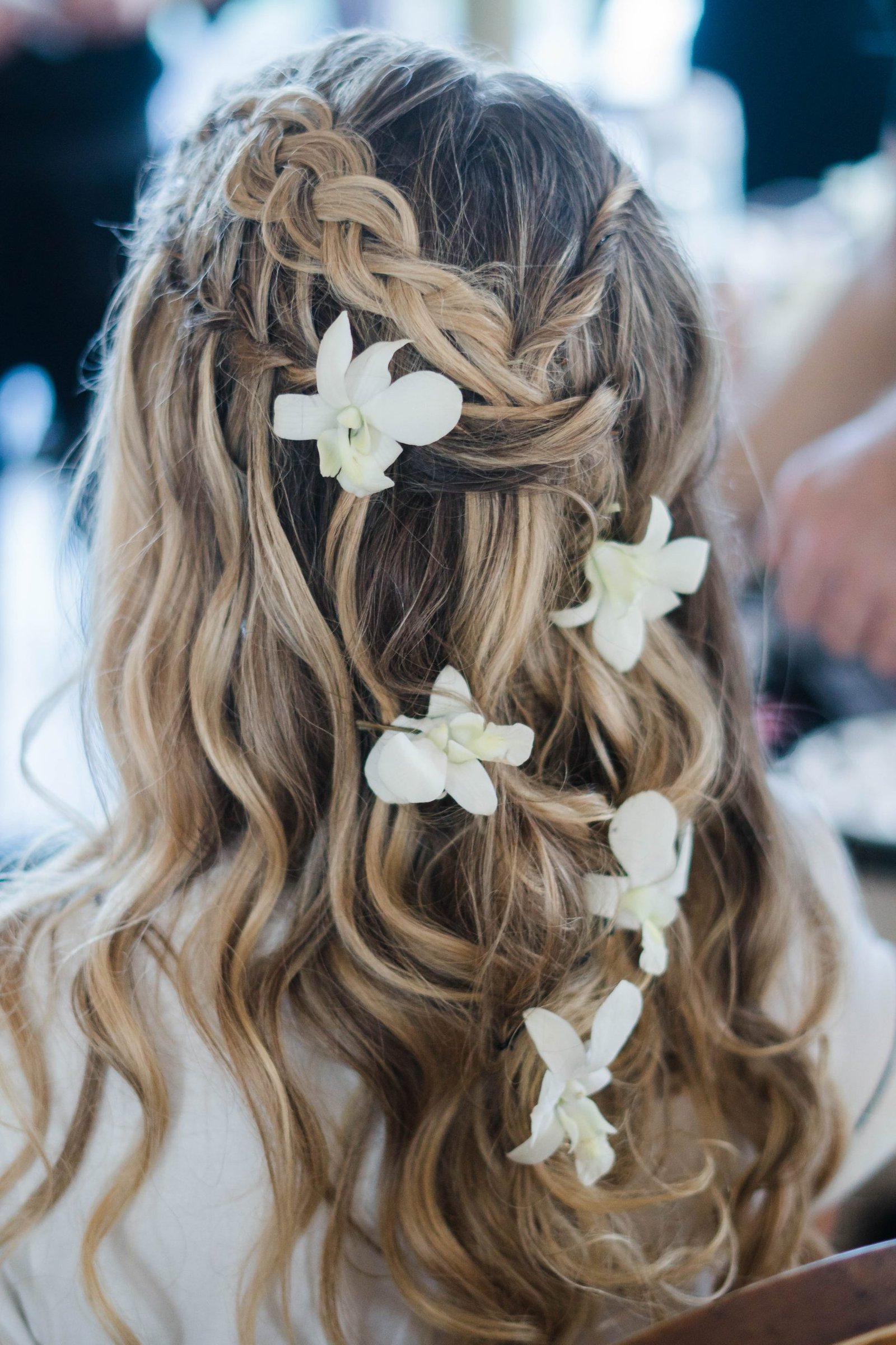 boho chic braided hair for bridal hairstyles at Rosewood Mayakoba, playa del carmen,mexico